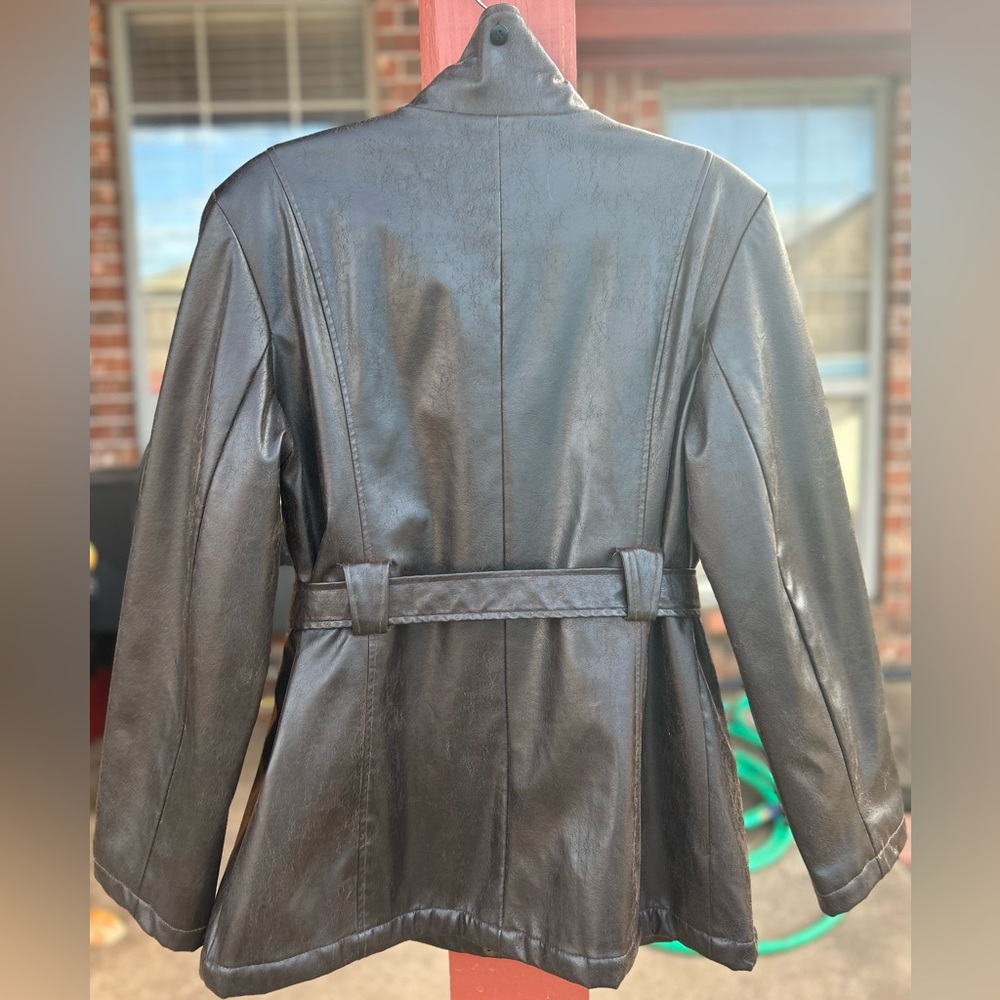 Vintage Giacca 5 Star Outerwear faux leather coat with detachable hood - Picture 2 of 7